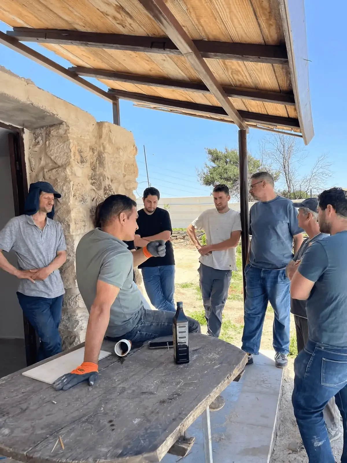 Volunteers working with the community in Beit Ummar