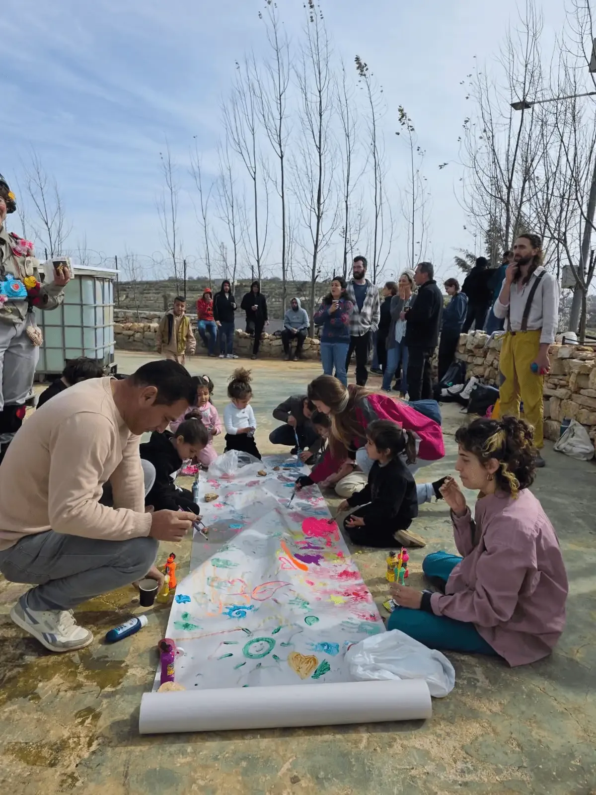 Children in an art and healing workshop in Beit Ummar